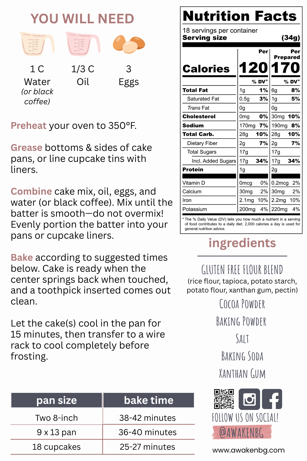 Awaken Chocolate Cake Mix